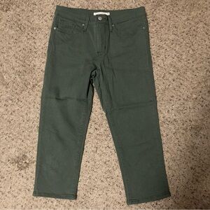 Levi’s olive green denim 311 Skinny Shaping Capri fitted crop pants slim jeans
